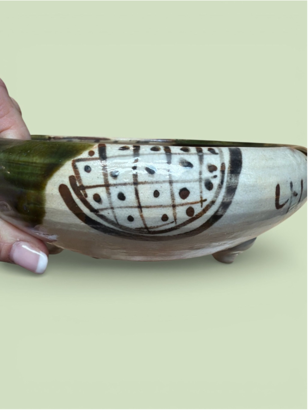Vintage Studio Pottery Abstract Footed Bowl | Hand Thrown Ceramic Art 8.5” One o - Picture 9 of 9